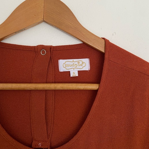 Burnt Orange Mudpie Peplum Dress - Picture 3 of 5